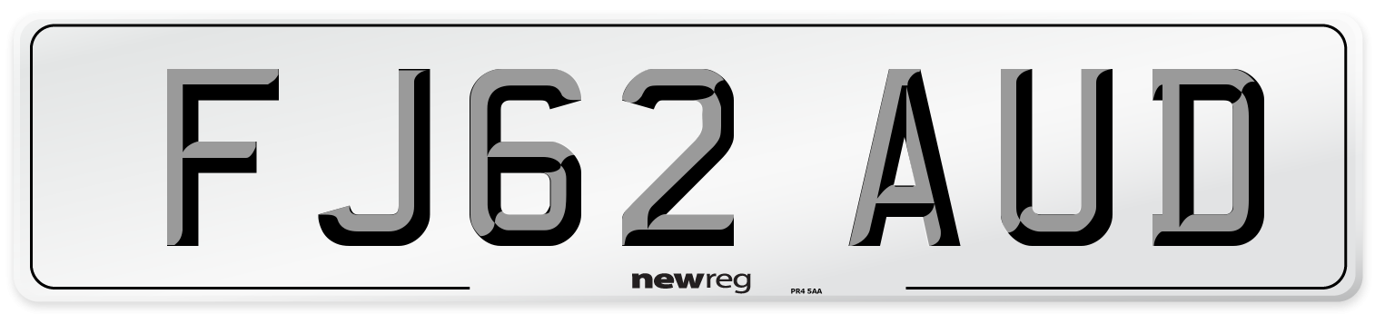 FJ62 AUD Number Plate from New Reg